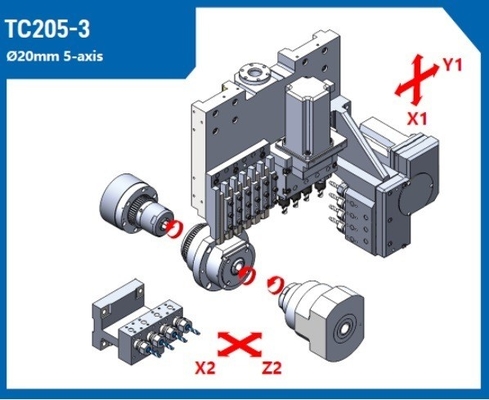 5 Tecnología de Ejes TC205 Torno CNC de tipo suizo con servicio postventa