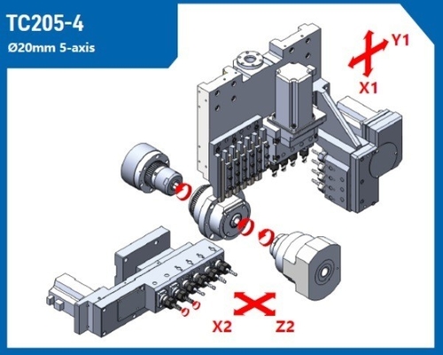 5 Tecnología de Ejes TC205 Torno CNC de tipo suizo con servicio postventa